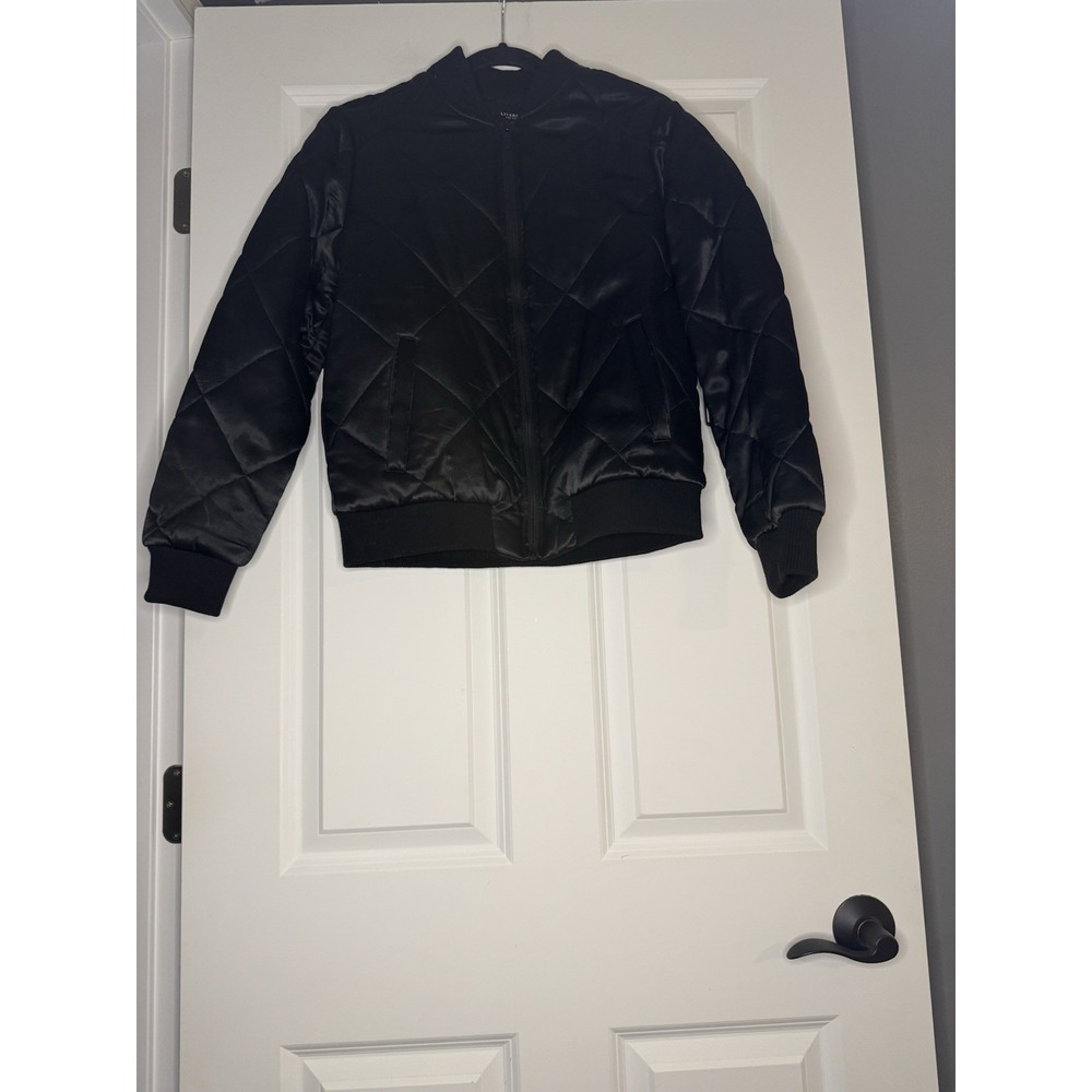 Liverpool Black Diamond Quilted Bomber Jacket Black Small Nwt